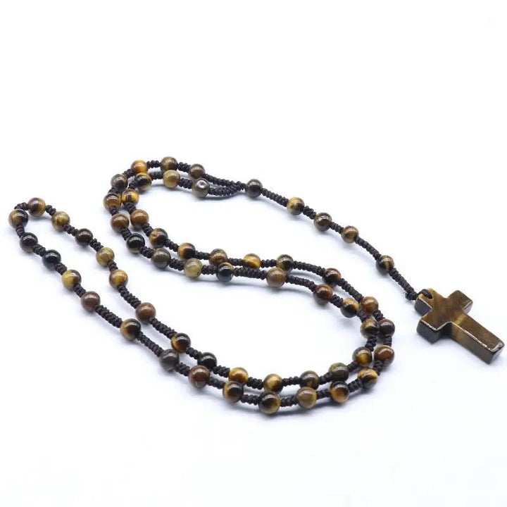 Tiger Eye Rosary Necklace for Protection & Courage Yiwu Shanmei Jane