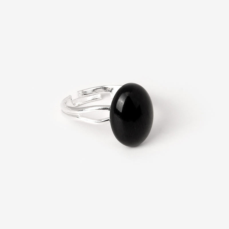 Black Obsidian Adjustable Ring for Self Growth & Protection