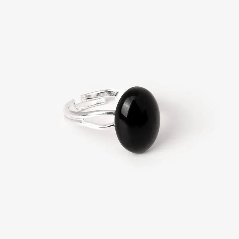 Black Obsidian Adjustable Ring for Self Growth & Protection Yiwu Shanmei Jane