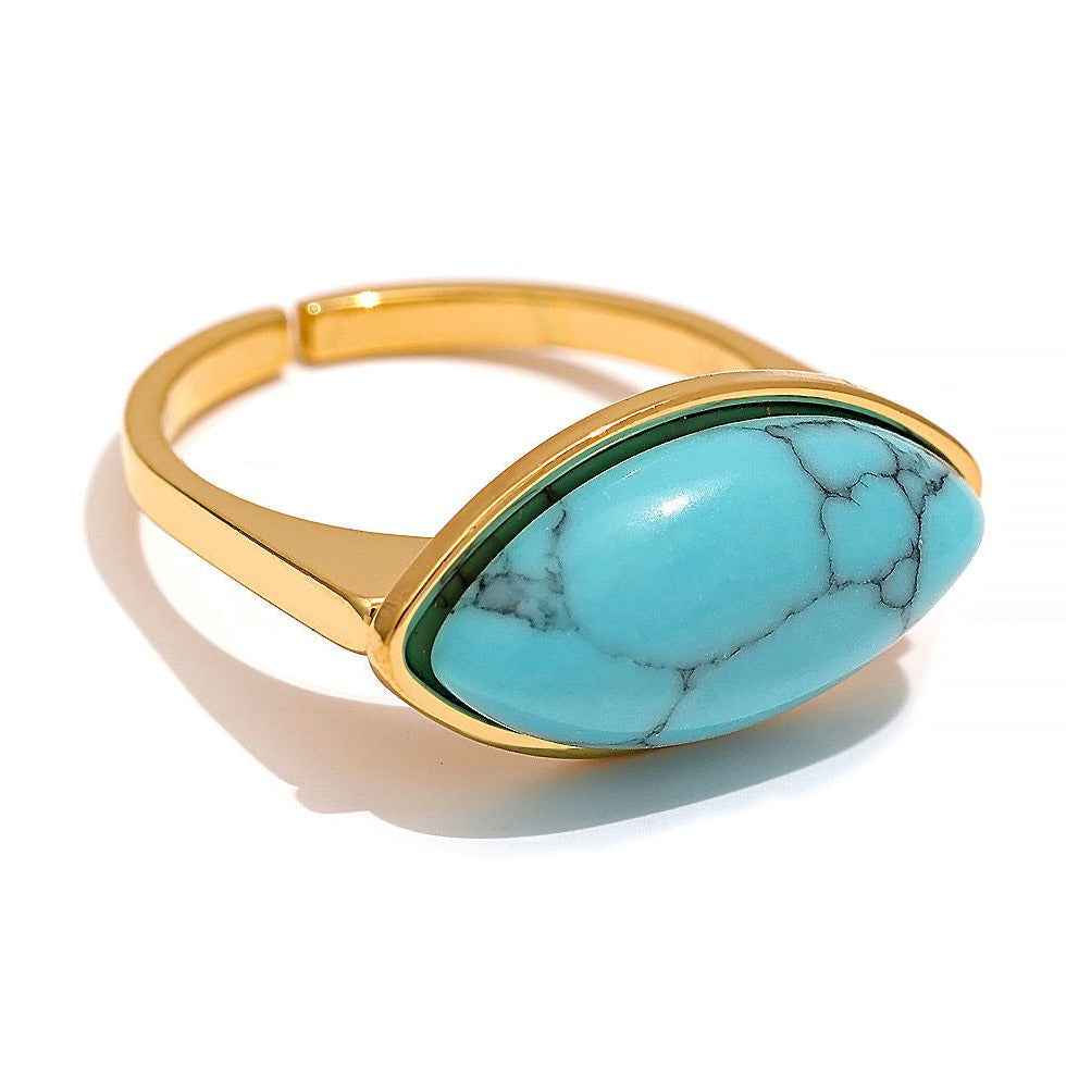 Turquoise Stone Adjustable Ring for Healing & Spiritual Growth