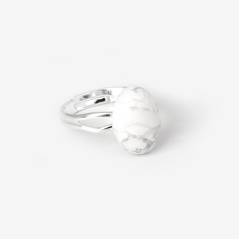 Howlite Adjustable Ring for Memory & Knowlege