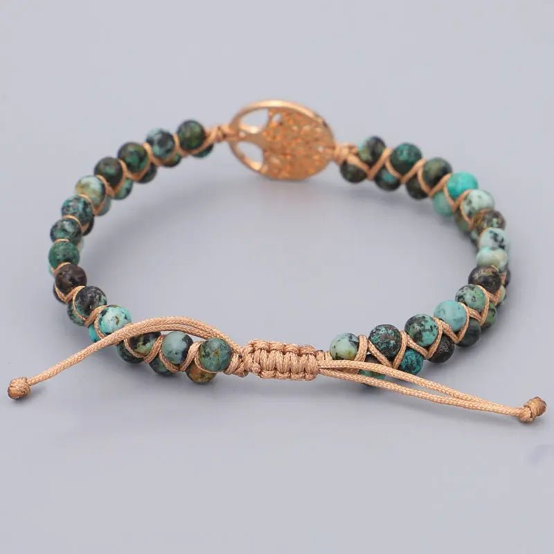 African Turquoise Bracelet with Tree of Life for  Healing & Spiritual Growth Yiwu Shanmei Jane