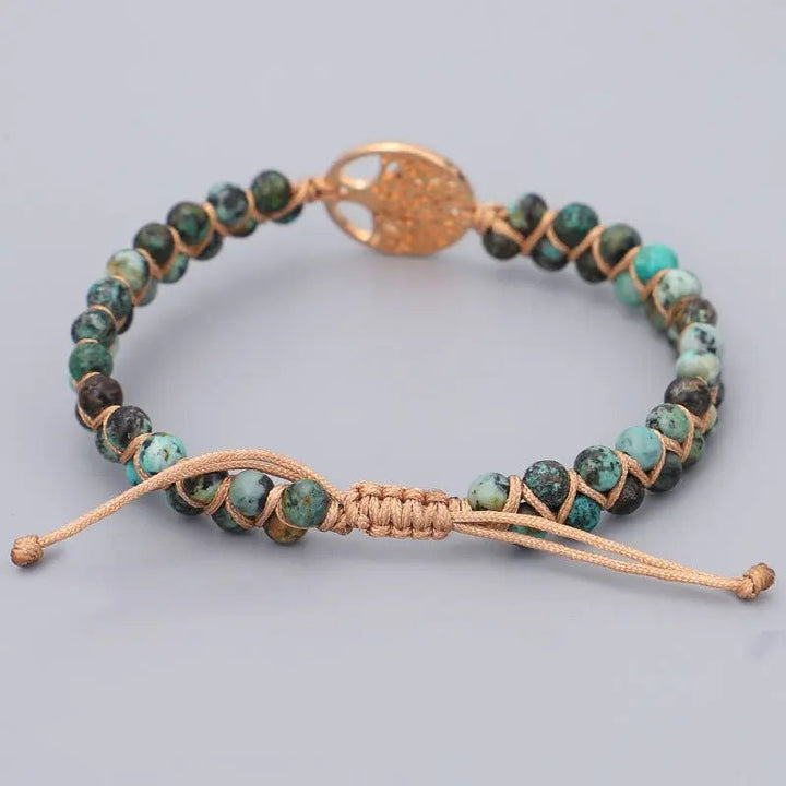 African Turquoise Bracelet with Tree of Life for  Healing & Spiritual Growth Yiwu Shanmei Jane