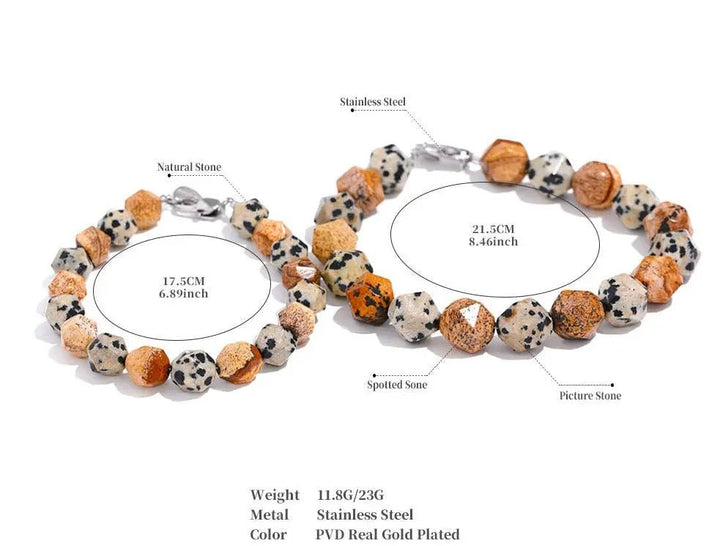 Picture Jasper & Dalmation Jasper Bracelet for Stability & Grounding Yiwu Shanmei Jane