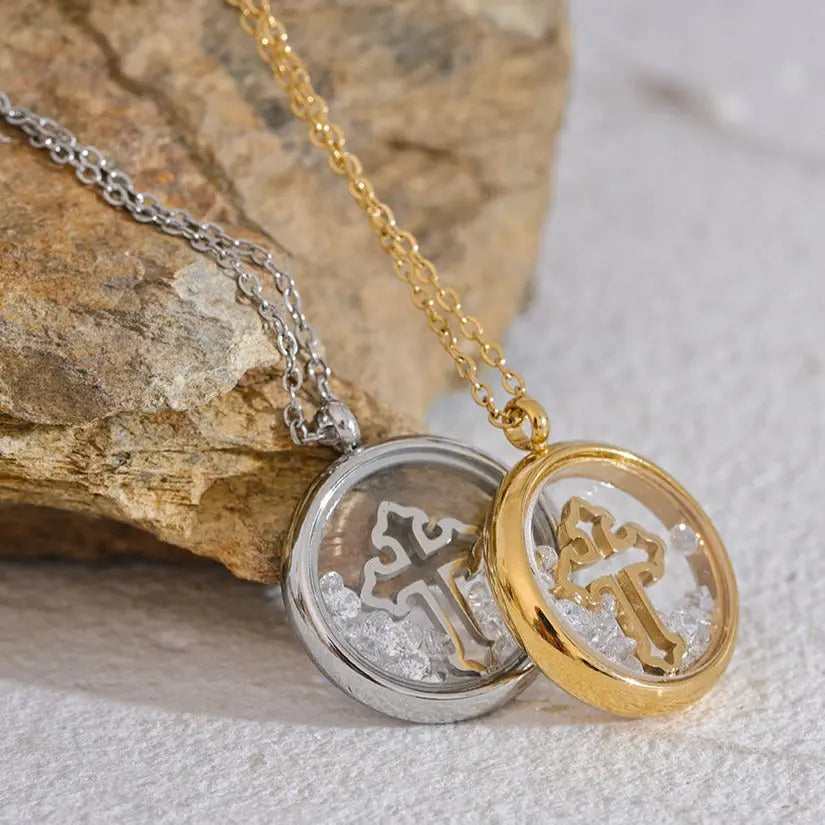 Cross Pendant with Zircon Necklace Yiwu Jinyou VIMI