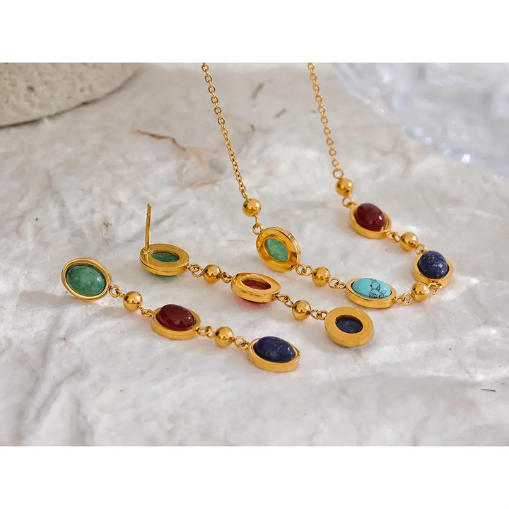 Turquoise, Jade, Agate & Lapis Lazuli Necklace Yiwu Jinyou VIMI