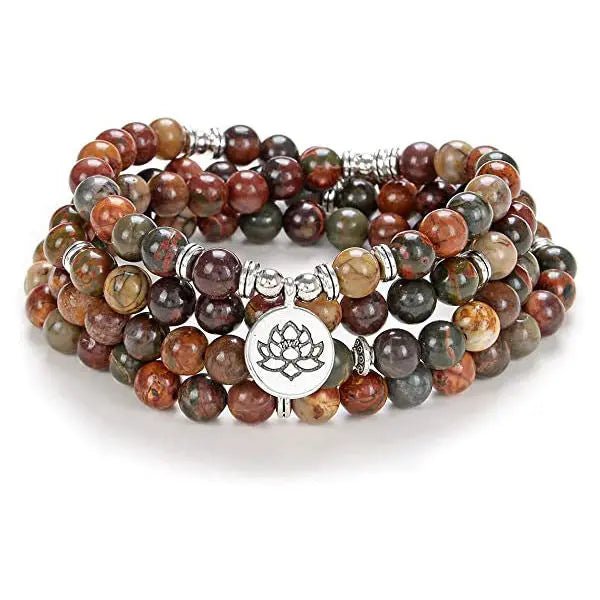 Picasso Jasper 108 Bead Rosary Necklace Bracelet for Creativity Yiwu Shanmei Jane