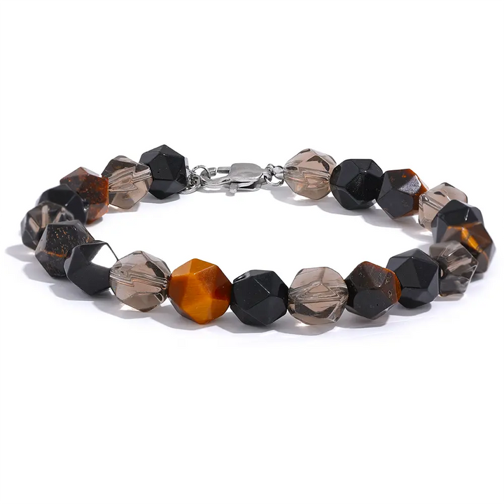 Smoky Quartz, Onyx & Tiger Eye Bracelet for Protection, Courage & Calmness Yiwu Jinyou VIMI