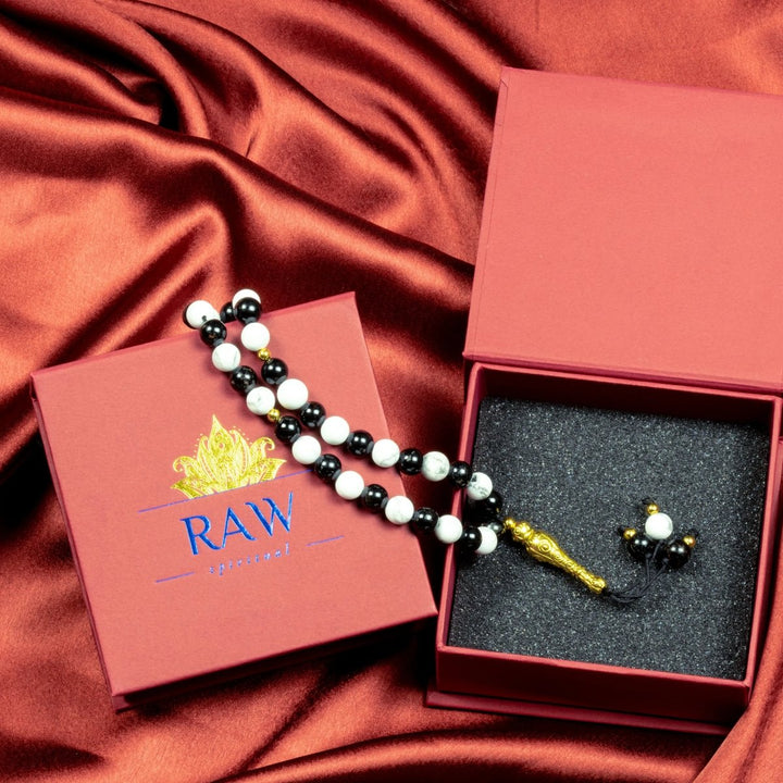 Howlite & Black Tourmaline Misbaha Yiwu Chenhan Yolanda