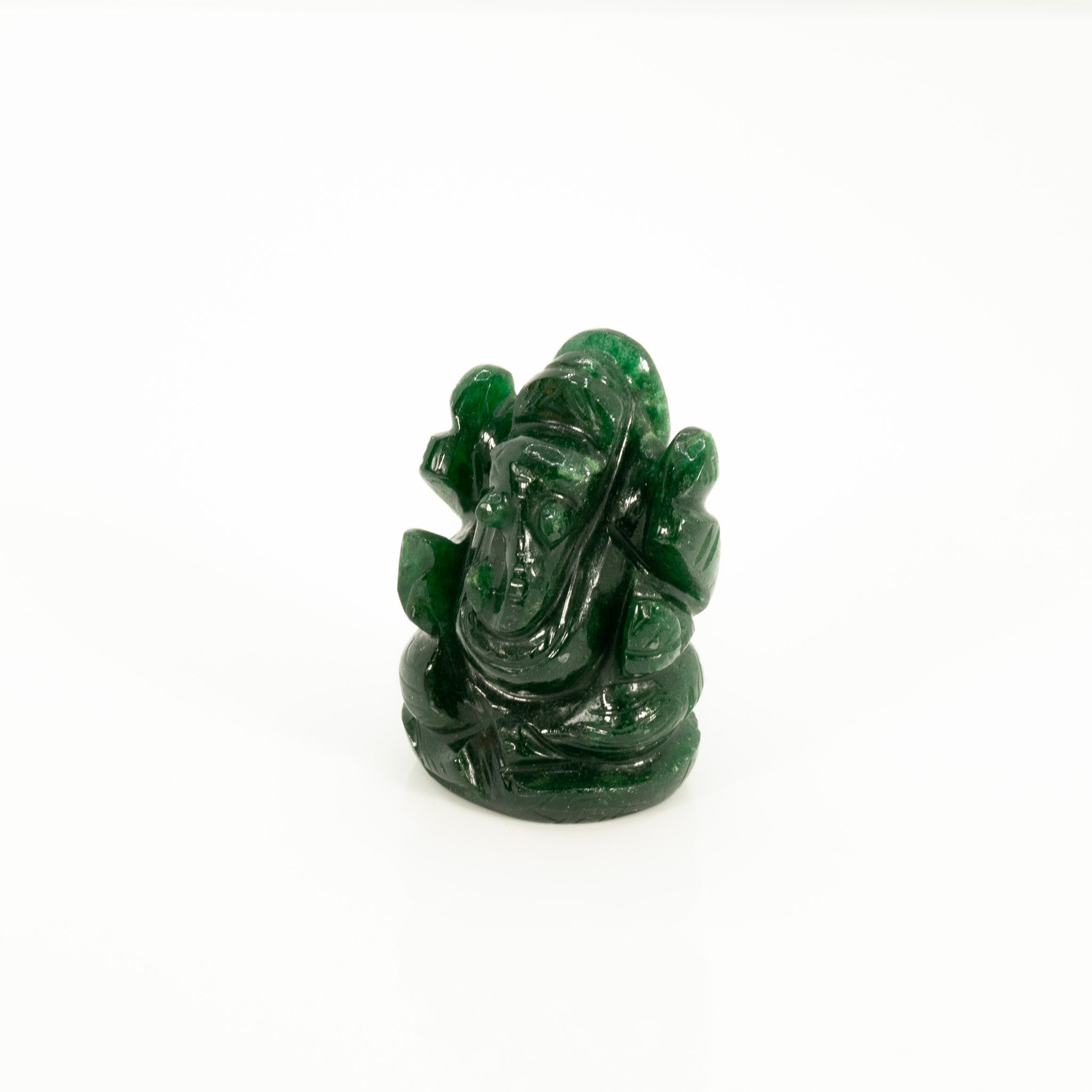 Ganesh in Green Jade stone