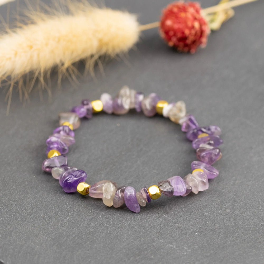 Amethyst Chip Bracelet with beads for Healing & Spiritual Growth Yiwu Shanmei Jane
