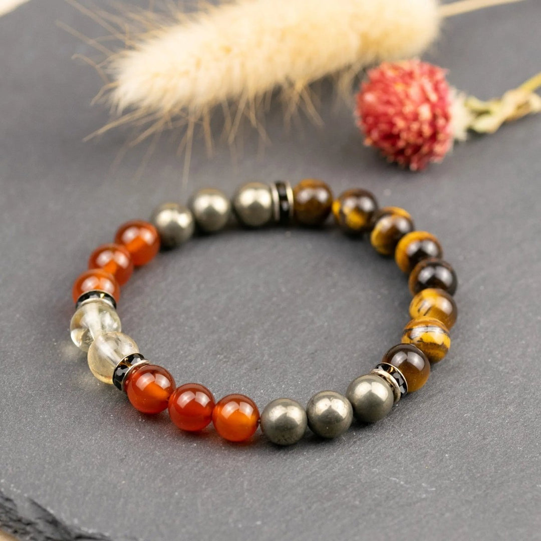 Wealth Bracelet with Citrine, Pyrite, Tiger Eye, Red Carnelian Yiwu Shanmei Jane
