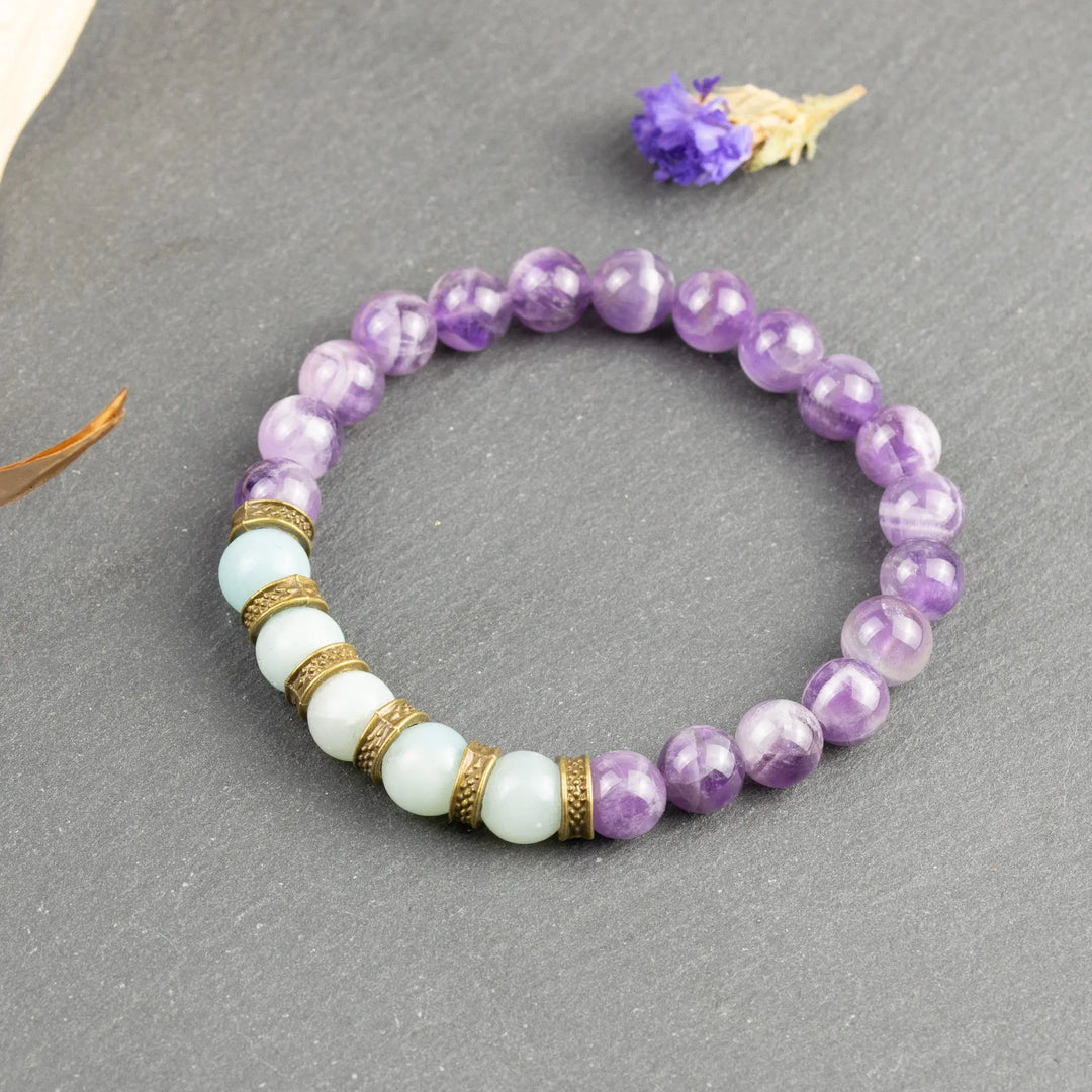 Amazonite & Amethyst for Healing, Growth, Communication : Taurus, Virgo, Scorpio, Libra, Gemini, Aries Yiwu Shanmei Jane