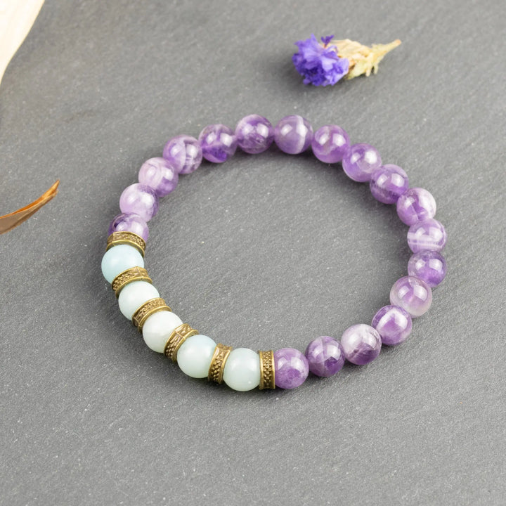 Amazonite & Amethyst for Healing, Growth, Communication : Taurus, Virgo, Scorpio, Libra, Gemini, Aries Yiwu Shanmei Jane