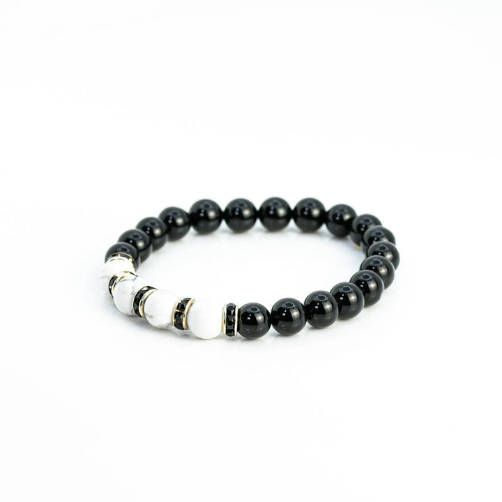 Black Tourmaline & Howlite Bracelet for protection, calmness & patience Yiwu Shanmei Jane