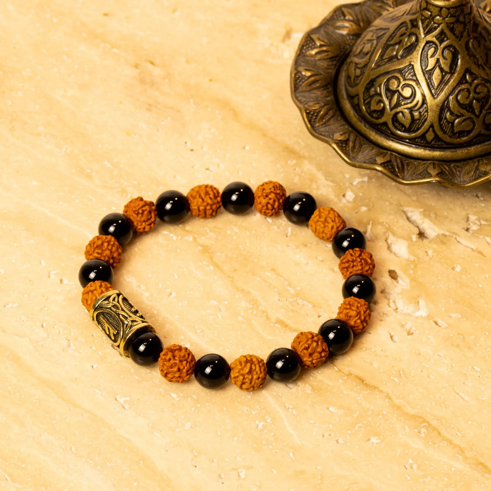 Rudraksh and Black Onyx bracelet for success Yiwu Shanmei Jane