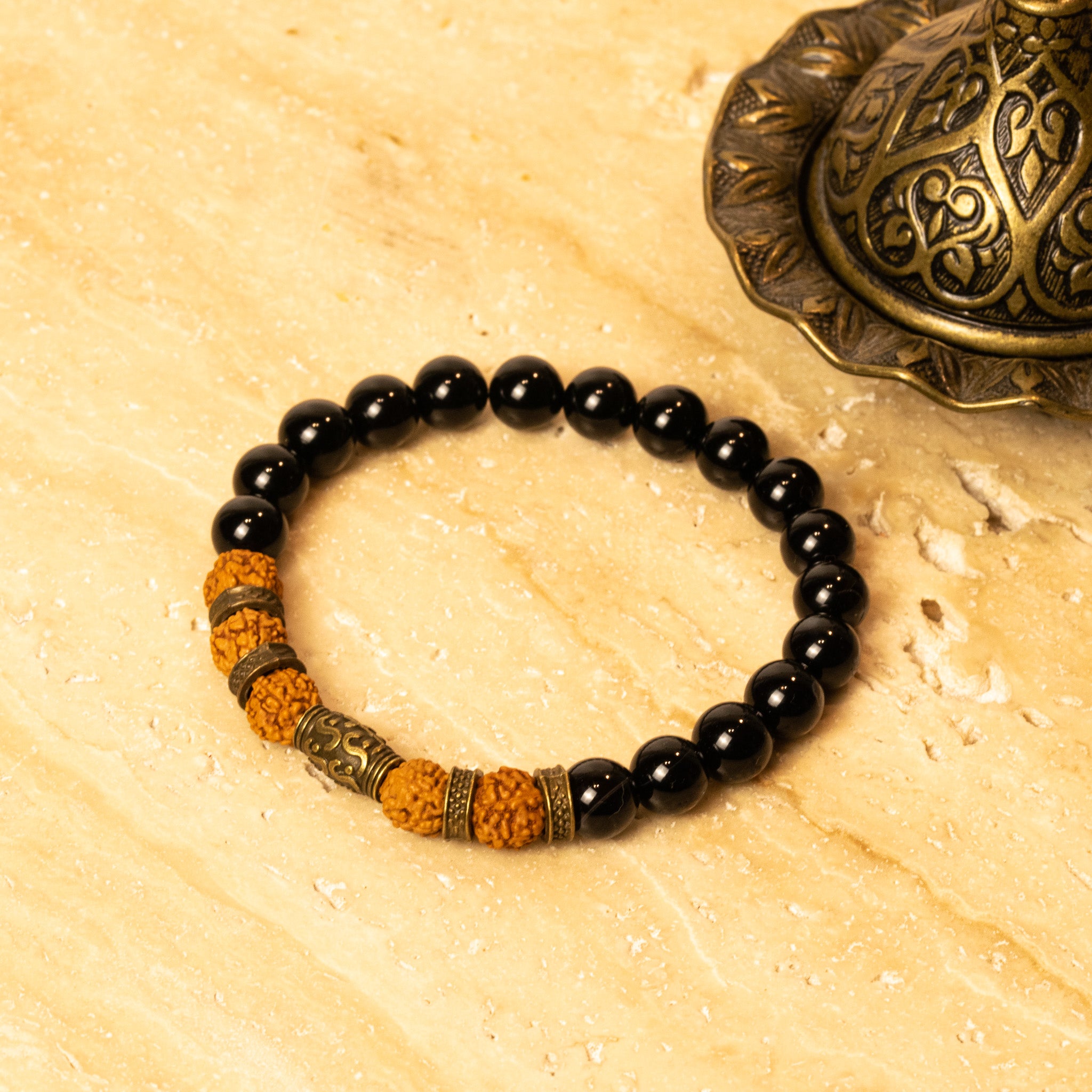 Rudraksh and Black Onyx bracelet for success