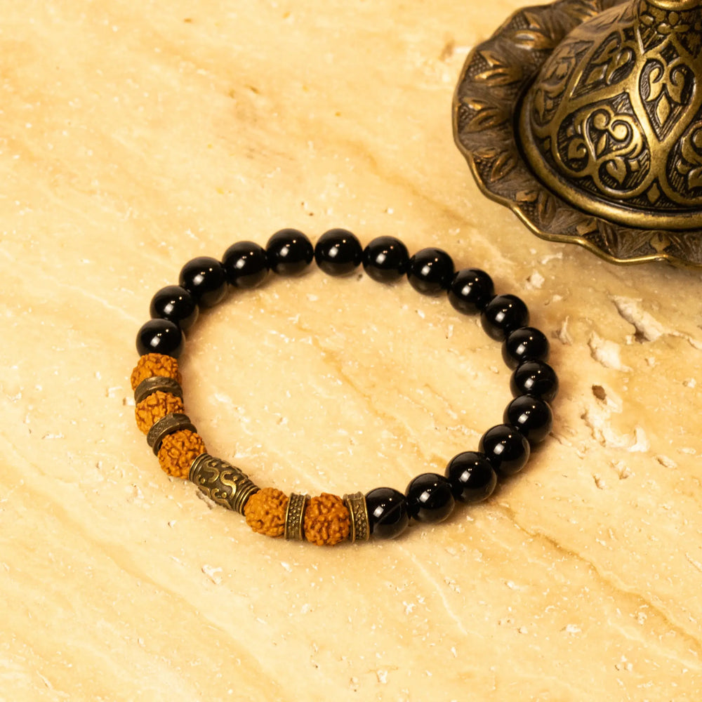 Rudraksh and Black Onyx bracelet for success Yiwu Shanmei Jane